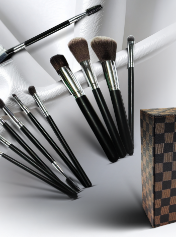 Black Makeup Brush Set with Luxury Box – Face & Eye Brush Kit