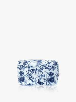 Stylish Double-Zip Toiletry Bag with Butterfly Floral Design