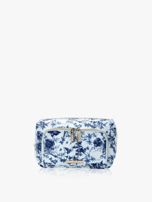 Stylish Double-Zip Toiletry Bag with Butterfly Floral Design